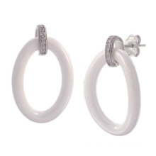 Ceramic Jewelry, Ceramic and Silver Jewelry Earring (E20046)